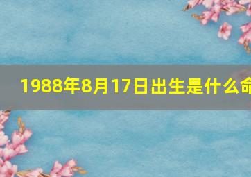 1988年8月17日出生是什么命