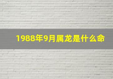 1988年9月属龙是什么命