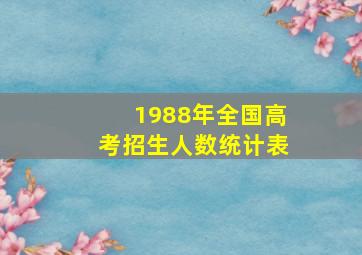 1988年全国高考招生人数统计表