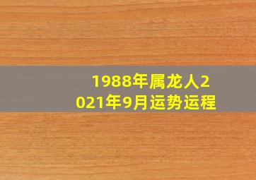 1988年属龙人2021年9月运势运程