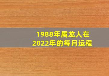 1988年属龙人在2022年的每月运程