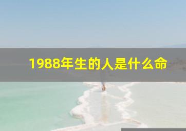 1988年生的人是什么命