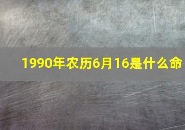 1990年农历6月16是什么命