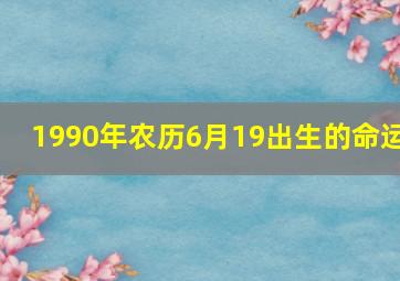 1990年农历6月19出生的命运