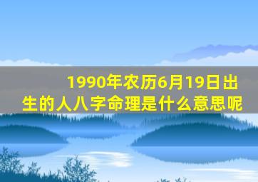 1990年农历6月19日出生的人八字命理是什么意思呢