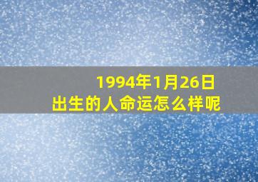 1994年1月26日出生的人命运怎么样呢