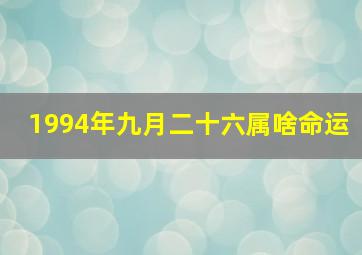 1994年九月二十六属啥命运