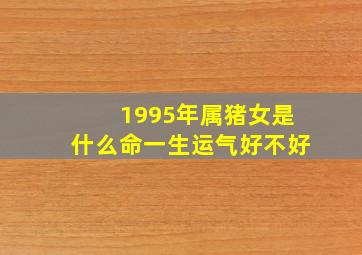 1995年属猪女是什么命一生运气好不好