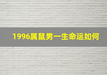 1996属鼠男一生命运如何