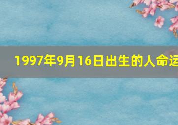 1997年9月16日出生的人命运