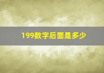 199数字后面是多少