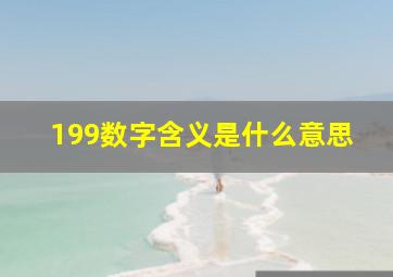 199数字含义是什么意思