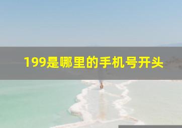 199是哪里的手机号开头