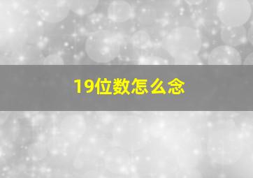 19位数怎么念