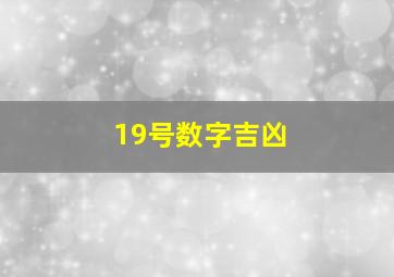 19号数字吉凶