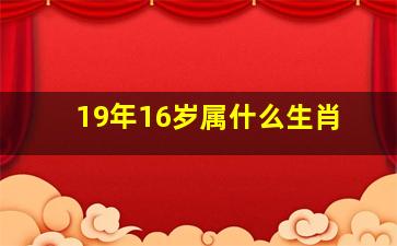 19年16岁属什么生肖