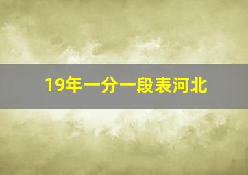 19年一分一段表河北