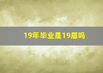 19年毕业是19届吗