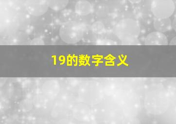 19的数字含义