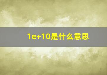 1e+10是什么意思