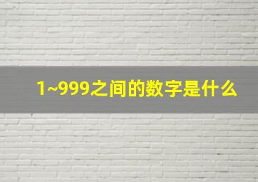 1~999之间的数字是什么