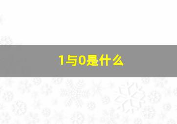 1与0是什么