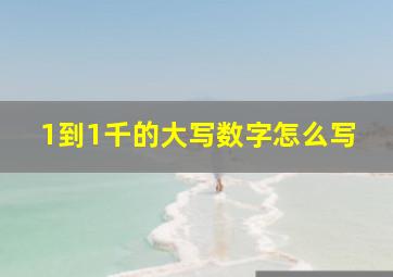 1到1千的大写数字怎么写