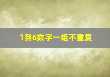 1到6数字一组不重复