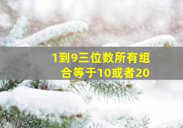 1到9三位数所有组合等于10或者20