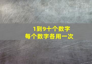 1到9十个数字每个数字各用一次