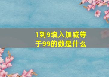 1到9填入加减等于99的数是什么