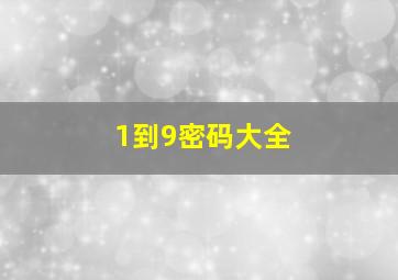 1到9密码大全