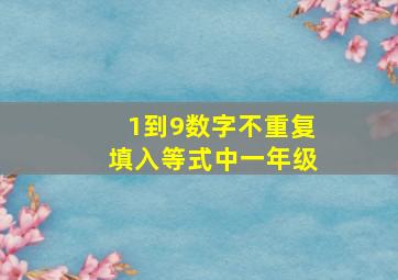 1到9数字不重复填入等式中一年级