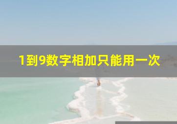 1到9数字相加只能用一次