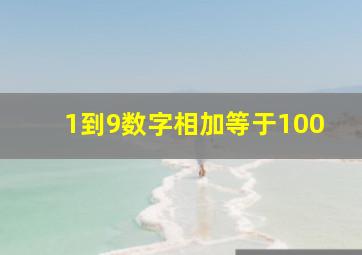 1到9数字相加等于100