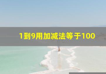 1到9用加减法等于100