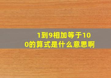 1到9相加等于100的算式是什么意思啊