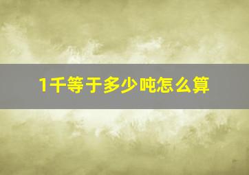 1千等于多少吨怎么算