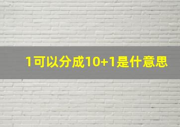 1可以分成10+1是什意思