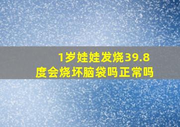 1岁娃娃发烧39.8度会烧坏脑袋吗正常吗