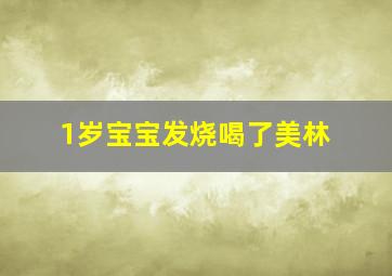 1岁宝宝发烧喝了美林