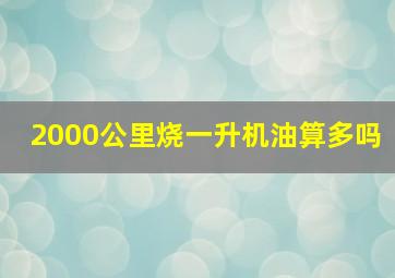 2000公里烧一升机油算多吗