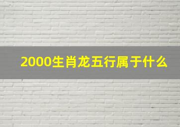 2000生肖龙五行属于什么