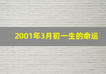 2001年3月初一生的命运