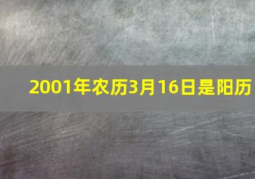 2001年农历3月16日是阳历