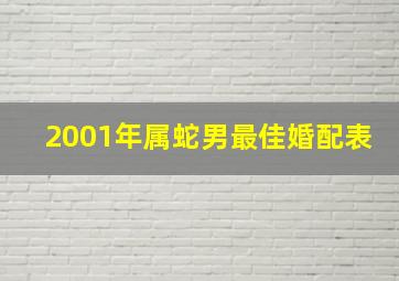 2001年属蛇男最佳婚配表