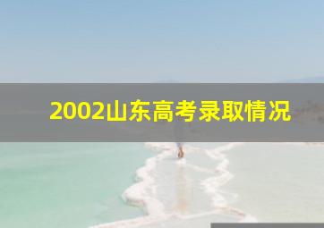 2002山东高考录取情况