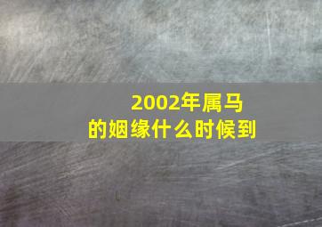 2002年属马的姻缘什么时候到