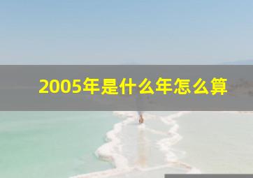 2005年是什么年怎么算