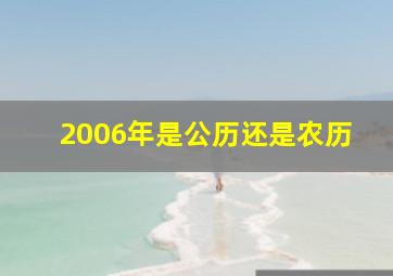 2006年是公历还是农历